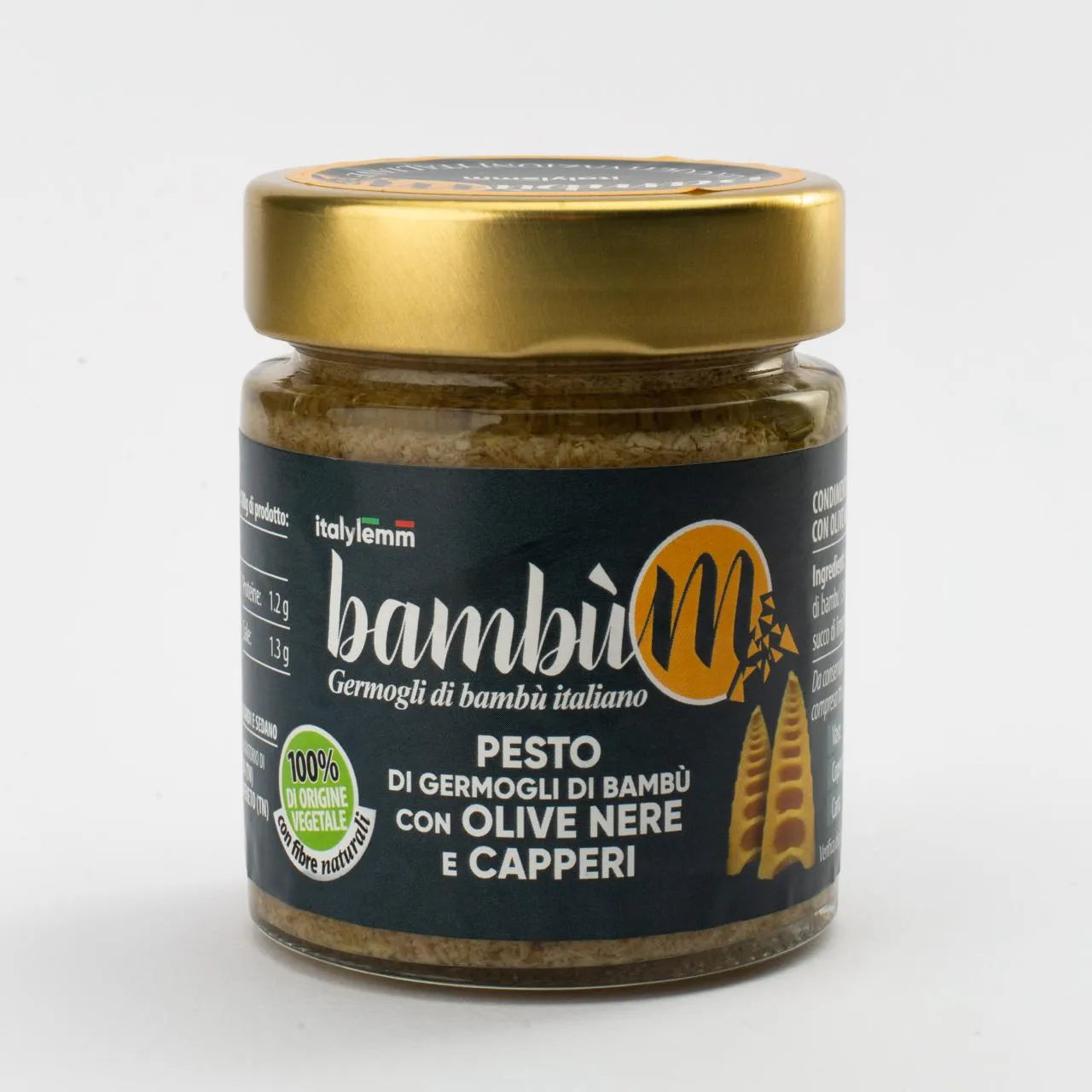 Pesto di germogli di bambù con olive nere e capperi 140g